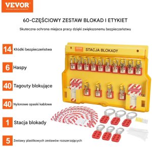 Orion Zestaw Lockout Tagout 60 szt. kłódki, zawieszki, bezpieczeństwo przemysłowe 5