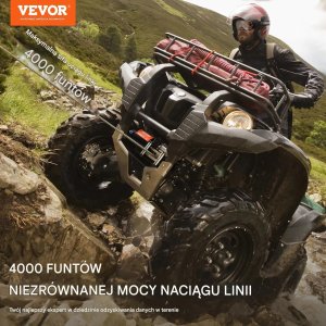 MWB Wyciągarka elektryczna ATV UTV 1814 kg stalowy kabel wodoodporna pilot 4
