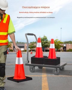 Cavatorta Pachołki drogowe 90 cm PCV 6szt. pomarańczowe odblaskowe z podstawą 3