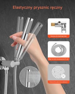 Zestaw prysznicowy YokaHome Zestaw prysznicowy deszczowy 25,4 cm okrągły z baterią ścienny chrom 5