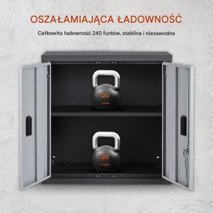 Bott Szafka ścienna metalowa składana garaż biuro narzędzia czarna zamykana 5