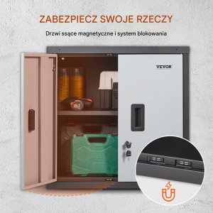 Bott Szafka ścienna metalowa składana garaż biuro narzędzia czarna zamykana 6