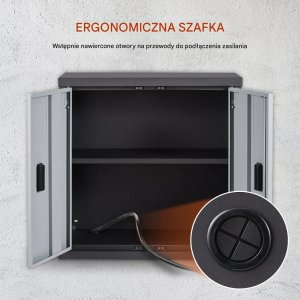 Bott Szafka ścienna metalowa składana garaż biuro narzędzia czarna zamykana 7