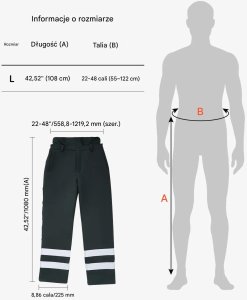Leber&Hollman Spodnie ochronne do piły 8-warstwowe regulowany pas kieszeń L czarne 2
