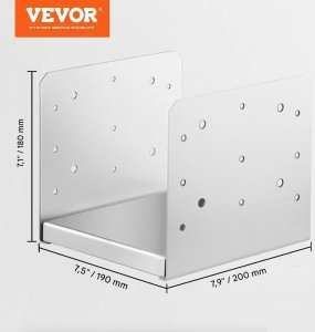vidaXL Regulowana podstawa słupa 203x203 mm stal nierdzewna 4 szt. do tarasu 2