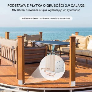 vidaXL Regulowana podstawa słupa 203x203 mm stal nierdzewna 4 szt. do tarasu 5