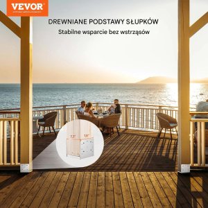 vidaXL Regulowana podstawa słupa 203x203 mm stal nierdzewna 4 szt. do tarasu 7