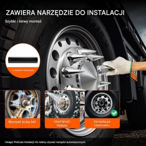 DJI Osłony kół przedniej osi z kolcami do ciężarówki ABS zestaw komplet 5