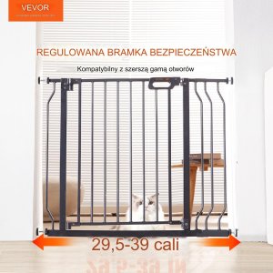 Vevor Bramka ochronna barierka zabezpieczająca drzwi schody 74,999cm czarna 3