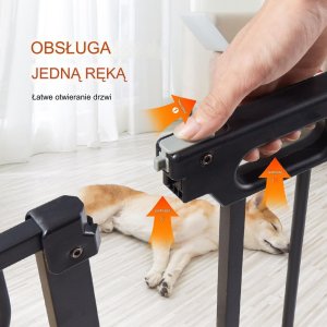 Vevor Bramka ochronna barierka zabezpieczająca drzwi schody 74,999cm czarna 4