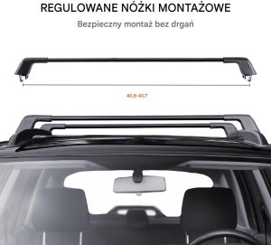 Vevor Bagażnik dachowy na relingi belki poprzeczki dachowe uniwersalny 116122 cm 2