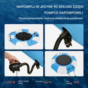 Vevor Dmuchana trampolina wodna + pompka elektryczna 200 cm 7