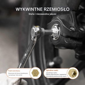 TurboWorks Zestaw do naprawy gwintów 49 elementów UNC UNF metryczne stal hartowana DIY 5