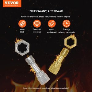 TurboWorks Zestaw do naprawy gwintów 61 elementów UNC UNF metryczne do warsztatu 3