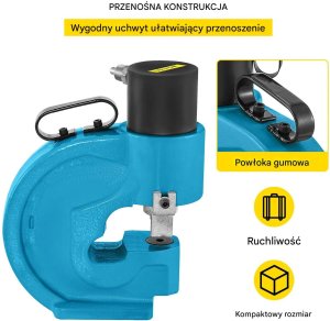 Virax Hydrauliczny dziurkacz wycinak do szyn 35T CH-70  pompa elektryczna 7