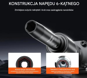 Klucz udarowy Satra Zestaw nasadek udarowych 3/8" 48 el. SAE/metric 6-kąt z adapterami 5