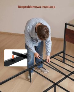 vidaXL Rama łóżka queen metalowa 35cm z drewnem i dużym schowkiem bez skrzyni 7