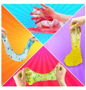 click4TOYS Slime Glinka Duży Zestaw Do Robienia Slime Foremki Ozdoby Brokat Dla Dzieci 4