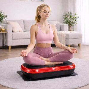 ExtraLink Moonwalk Spin Move Platofrma Wibracyjna do Ćwiczeń Fitness 200W czerwona 8