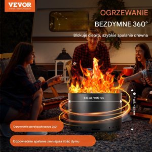 Vevor Biokominek kominek wolnostojący na taras stół ogrodowy stojący 71 cm 6