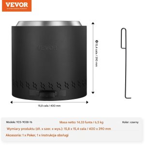Vevor Biokominek kominek wolnostojący na taras stół ogrodowy stojący 40 cm 2