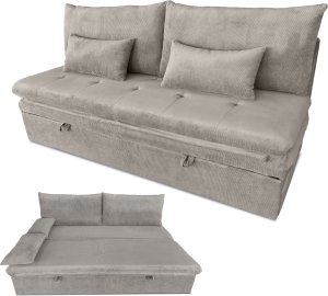 Kontrasto Sofa wypoczynkowa Aster beżowa sztruksowa rozkładana z funkcją spania 2