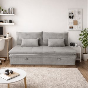 Kontrasto Sofa wypoczynkowa Aster beżowa sztruksowa rozkładana z funkcją spania 7