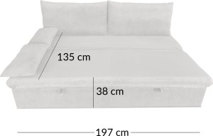 Kontrasto Sofa wypoczynkowa Aster beżowa sztruksowa rozkładana z funkcją spania 9