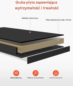 Vevor Półka biurkowa regał z organizerem biblioteczka - 1-poziomowy biuro dom 3