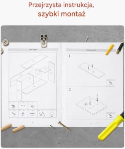 Vevor Półka biurkowa regał z organizerem biblioteczka - 1-poziomowy biuro dom 4