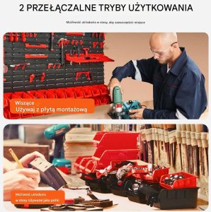 KIK Organizer warsztatowy ścienny 30 pojemników haczyki na śruby i narzędzia 4