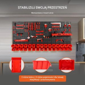 KIK Organizer warsztatowy ścienny 30 pojemników haczyki na śruby i narzędzia 5