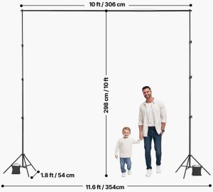 Comitso Statyw do tła fotograficznego 2,98x3m regulowany z kółkami studio ślub 2
