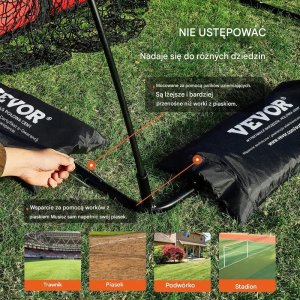 Training Showroom Siatka baseballowa treningowa 9 otworów składana z torbą trening rzutu 2