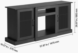 AMD Meble Szafka RTV do 1651mm nowoczesna z podświetleniem LED półki szklane czarna 2