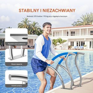 Cavatorta Poręcz basenowa 2 szt 76x76cm stal nierdzewna z podstawą antypoślizgowa SPA 4