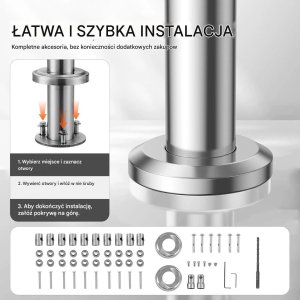 Cavatorta Poręcz schodowa balustrada 150 cm 5 poprzeczek stal nierdzewna zestaw taras 5