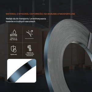 Faster Tools Taśma stalowa do pakowania 19 mm 500 m wytrz. 770 kg  mocne spinanie palet 4