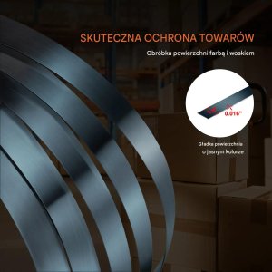 Faster Tools Taśma stalowa do pakowania 19 mm 500 m wytrz. 770 kg  mocne spinanie palet 5