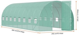Freund Victoria Tunel foliowy 8,3x2,9x2,3 m stal PE szklarnia z drzwiami i oknami 2