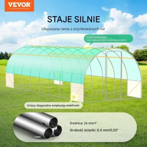 Freund Victoria Tunel foliowy 8,3x2,9x2,3 m stal PE szklarnia z drzwiami i oknami 3