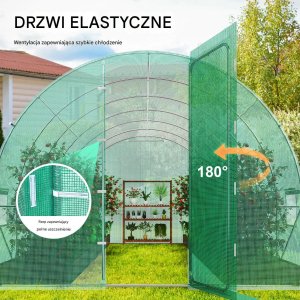 Freund Victoria Tunel foliowy 8,3x2,9x2,3 m stal PE szklarnia z drzwiami i oknami 6