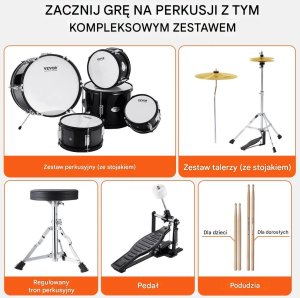 AIG Perkusja dla dzieci 5-częściowa z taboretem zestaw dla początkujących 5