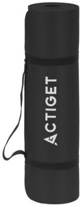Actiget Mata do jogi, ćwiczeń fitness 183x61 cm antypoślizgowa, materac do stretchingu czarny Uniwersalny 22