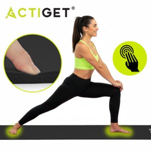 Actiget Mata do jogi, ćwiczeń fitness 183x61 cm antypoślizgowa, materac do stretchingu czarny Uniwersalny 28