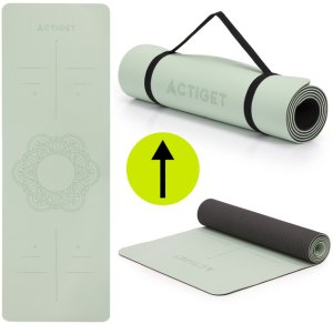 Actiget Mata do jogi, ćwiczeń fitness 183x61 cm antypoślizgowa, materac do stretchingu miętowy Uniwersalny 22