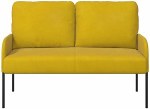 vidaXL z poduszką 110cm Żółty sklejka 4