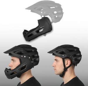 Kiddimoto Kask pełno twarzowa Nils Extreme MTW101 czarny lekki regulowane dopasowanie 2