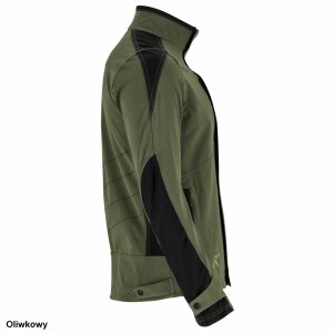 Stalco Męska bluza robocza elastyczna wiatroszczelna dodatki odblaskowe 3M Scotchlite budownictwo serwis montaż oliwkowa czarna STRETCH LINE - czarny 2XL 11
