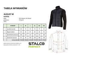Stalco Bluza softshell męska odzież hybrydowa termoizolacja stójka elementy kontrastowe zamek strunowy kryty wydłużany tył czarna AUGUST 2XL 3